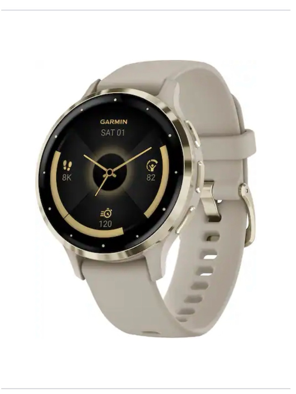 Garmin Smartwatch - Beige Strap with Silver Bezel